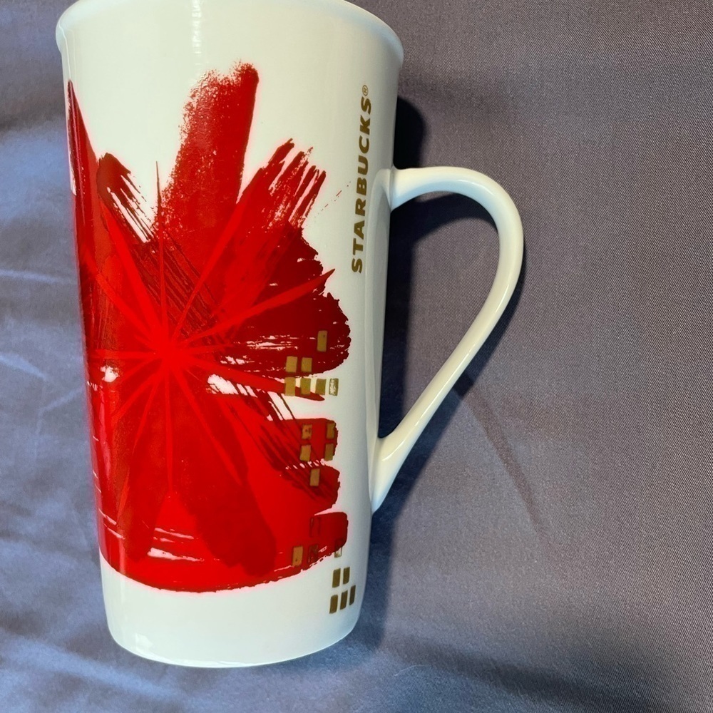 STARBUCKS MUG 2014 Tall Coffee Abstract 16 oz Glass Starbucks Cup - Picture 2 of 5